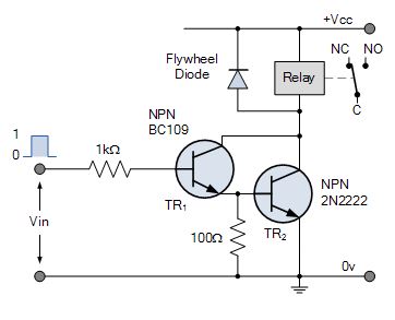 Darlington relay switch circuit