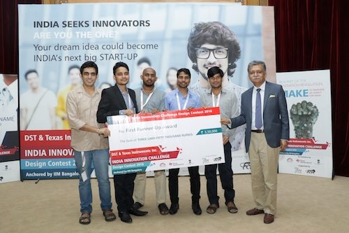 Sri Ramakrishna Institute of Technology College, Coimbatore bagged Chairman’s Award for the best innovative product for the Texas Instruments India Innovation Challenge Design Contest 2016