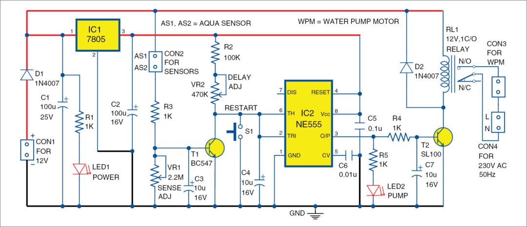 water pump dry run guard circuit