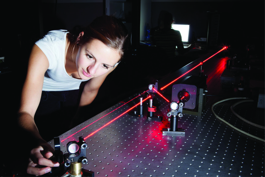 testing lasers in lab