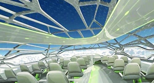 Plane manufacturer Airbus is likely to offer planes with panoramic windows by 2050 (Image courtesy: www.dailymail.co.uk)