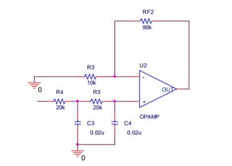 Low Pass Filter Circuit using Op-Amp