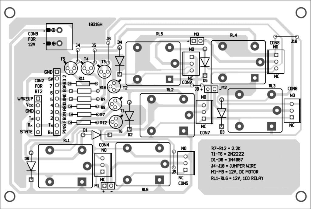 Component layout of the receiver unit