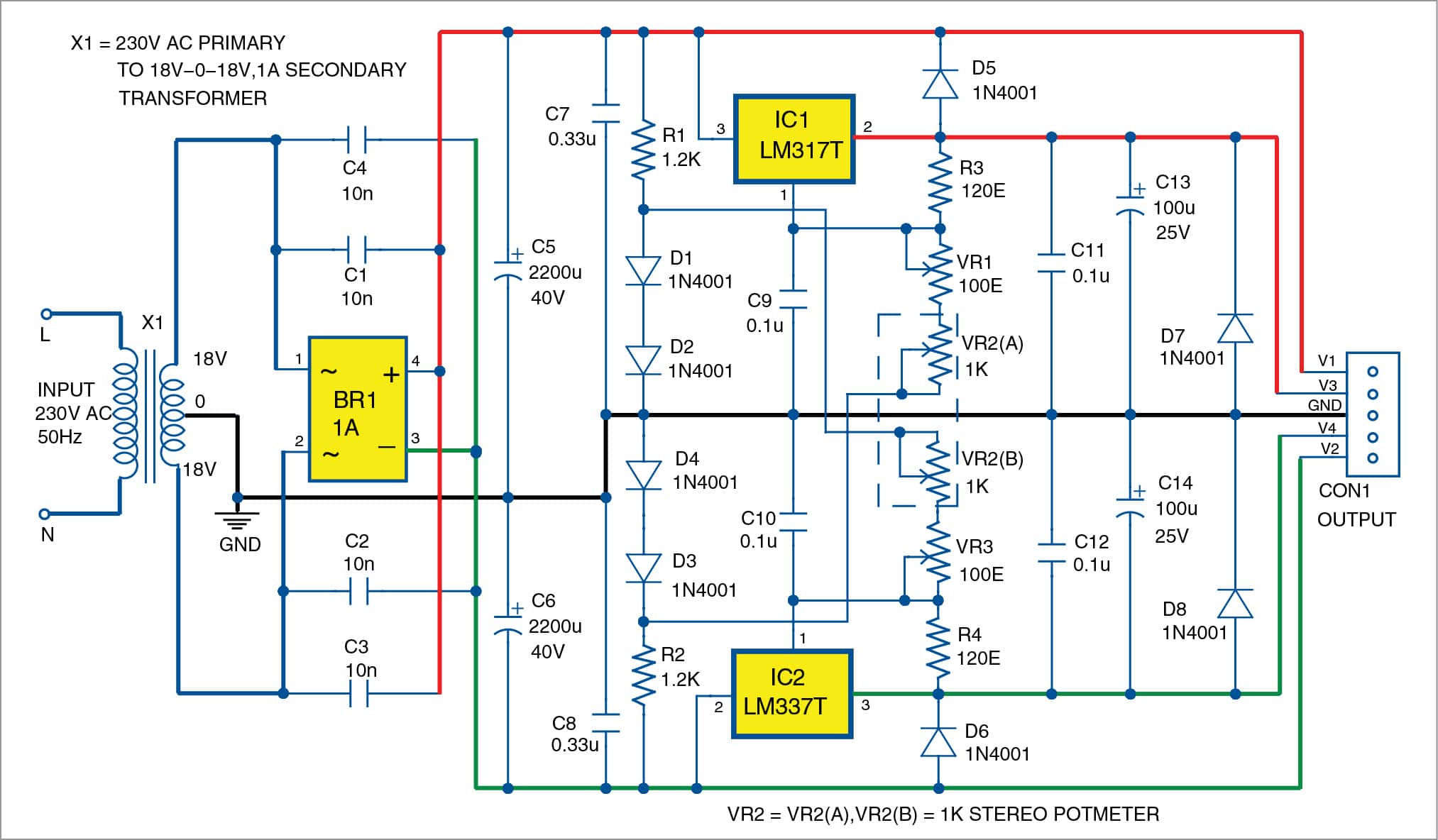Voltage Stabilization LM317/337 Positive And Negative Voltage Stabilizing Power