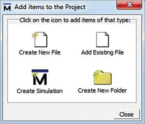 Add items to the Project window
