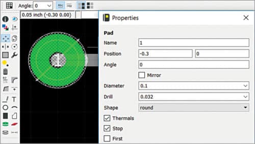 Recommended pad size and shape for jumper