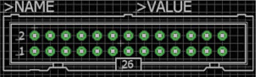 Eagle default pad size and shape for header blocks