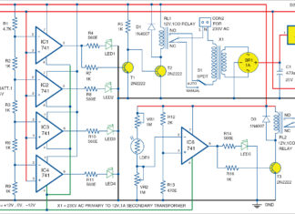 Circuit for automatic light and overcharging control