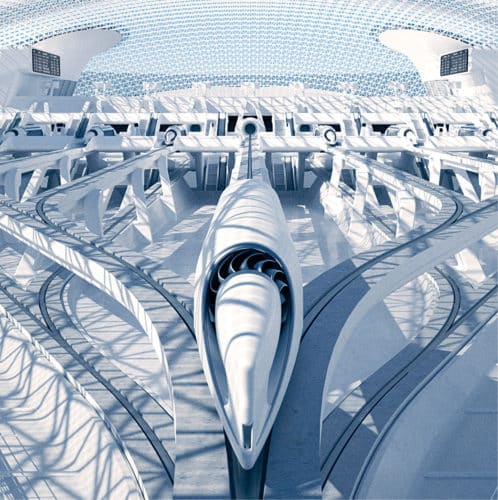 Cutting-edge Hyperloop Transport station proposed by RB Systems (Source: https://wordlesstech.com)