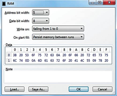 LogicCircuit RAM editor