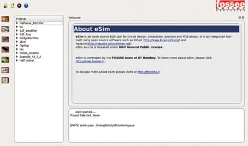 eSim Startup page (Image source: esim.fossee.in)