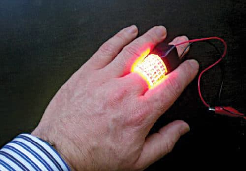 Electronic skin that lights up when touched