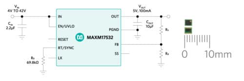 MAXM17532 typical application schematic