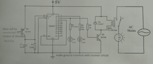 Circuit for bistable multivibrator using 4017