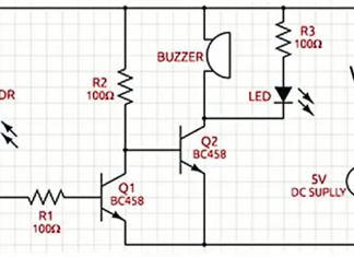 Fig. 3: Schematic Circuit diagram of the laser light security alarm system