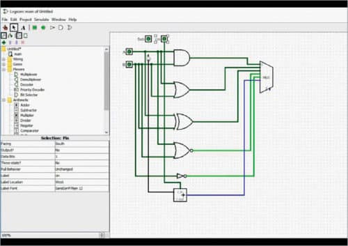 The Logisim interface