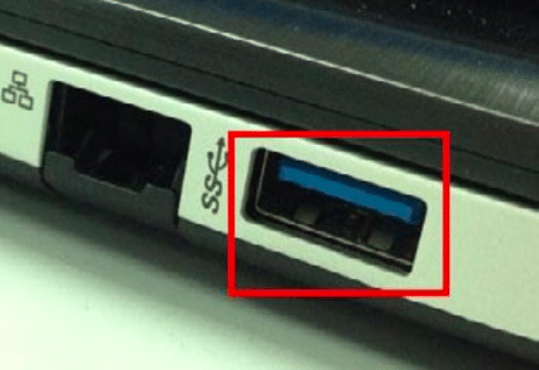 USB 3.0 with blue colour