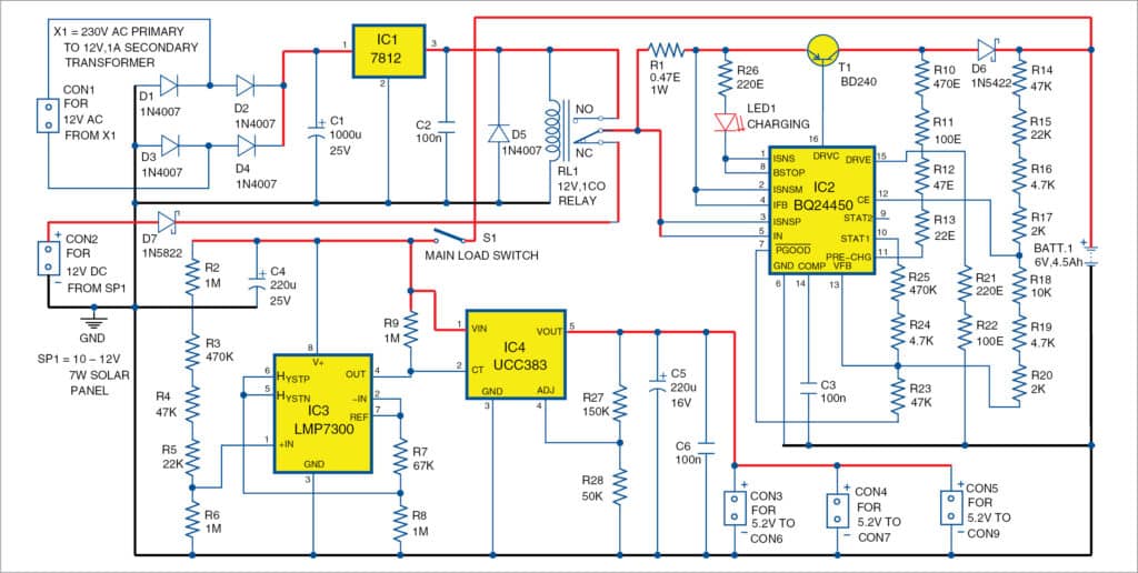 Circuit diagram of power unit