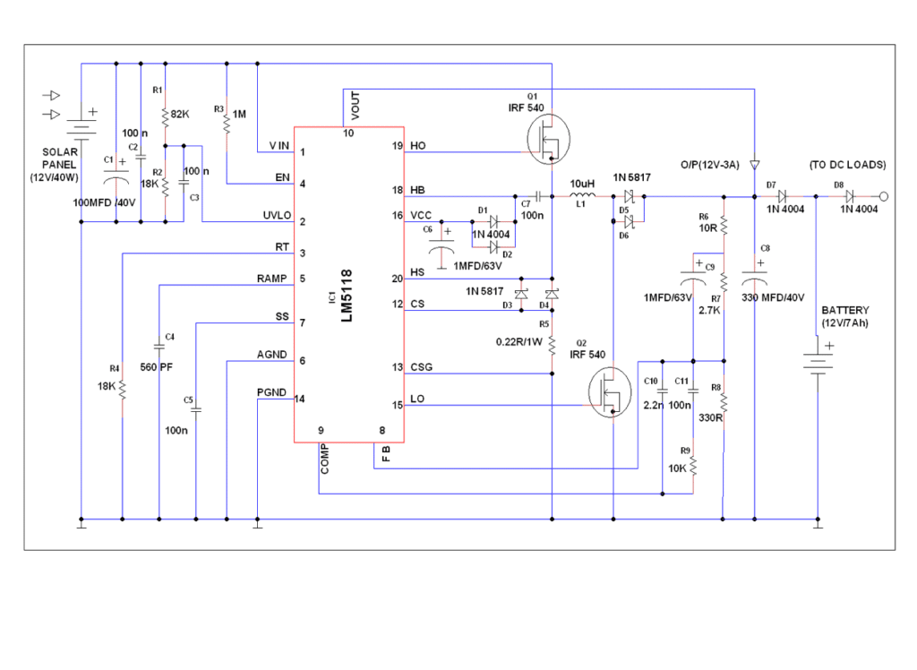 Circuit diagram for MPPT using IC LM5118