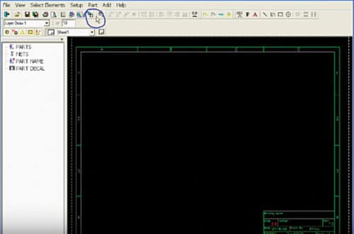 A blank workspace on the ZenitCapture Schematic tool and the component quick-access button