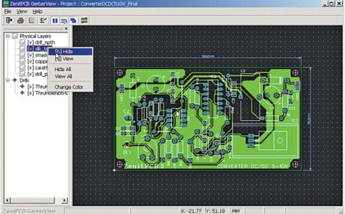 Hiding a layer in GerberView