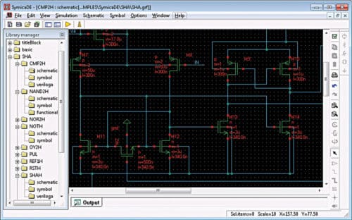 A complete circuit schematic on Symica DE