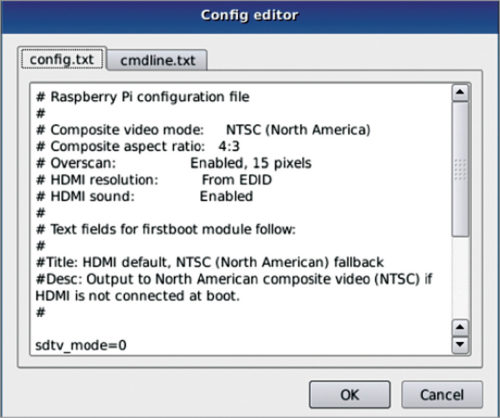 Editor for .config files (Credit: www.raspberrypi.org)