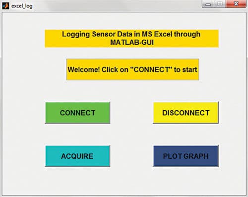 Screenshot of the GUI | logging Sensor Data