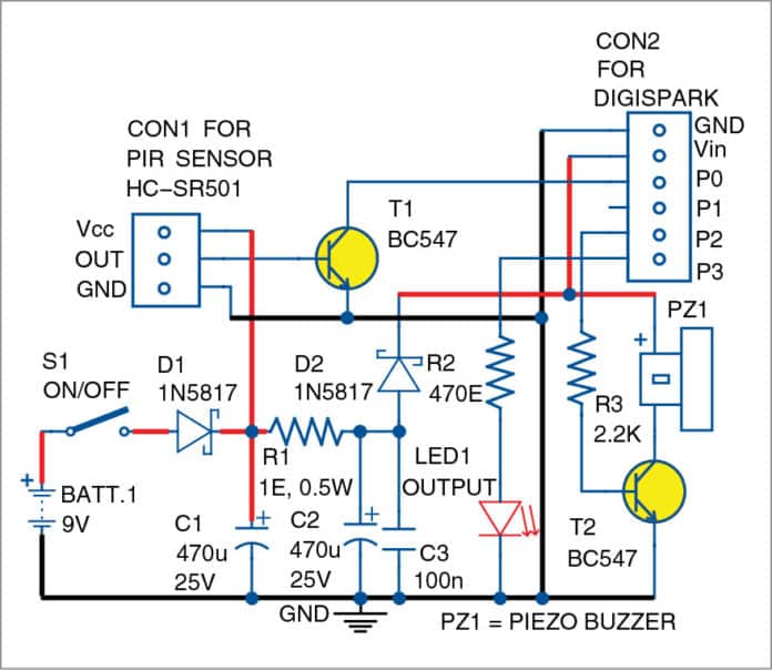 Motion Detector Security Alarm Using Digispark Full DIY Project