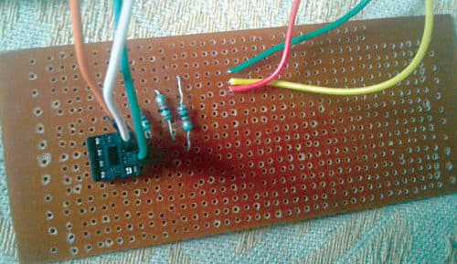 Authors’ prototype of breakout board where MOSFET can be connected