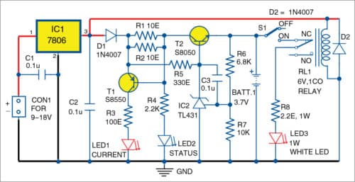 Circuit diagram of unique LED lantern