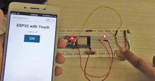 Controlling LED using Wi-Fi and touch control