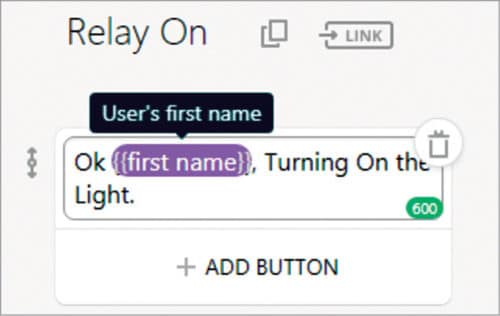 Edit text card for Relay On