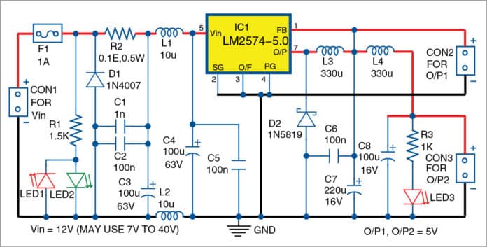 Lm2596 Dc-dc Converter Circuit Diagram
