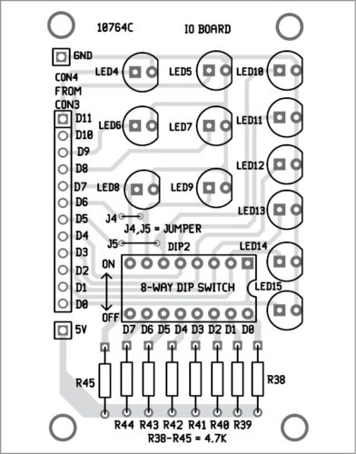 Components layout for the PCB of I/O board