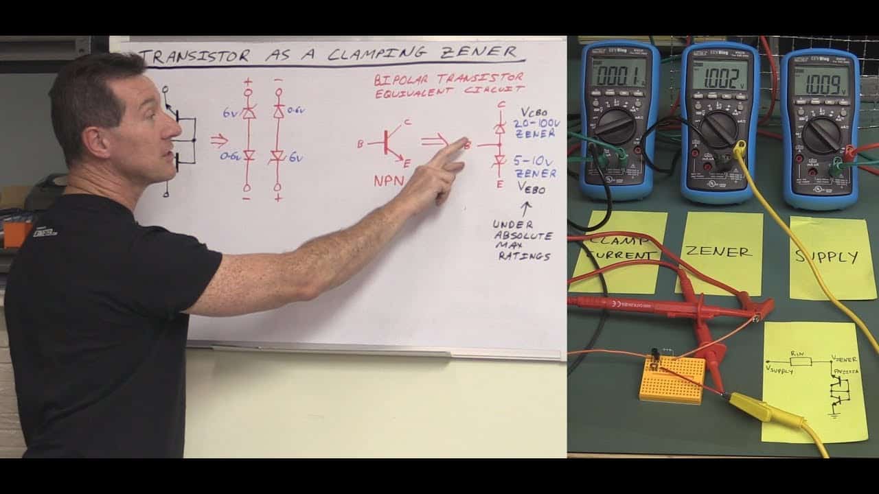 Dual Bipolar Transistor Zener Clamp Circuit Explaination Video Tutorial