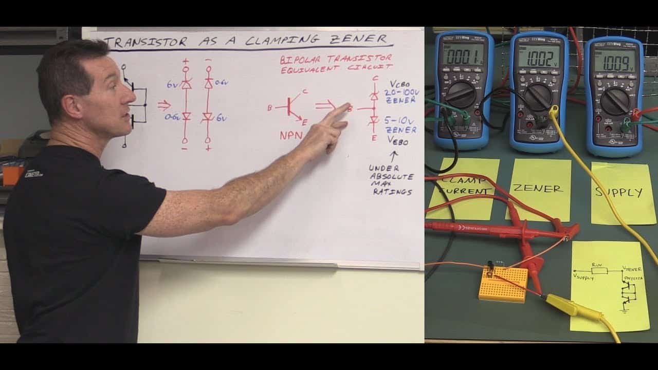 Dual Bipolar Transistor Zener Clamp Circuit Explaination