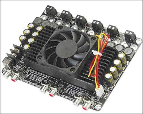 A typical active heatsink in an audio power amplifier 