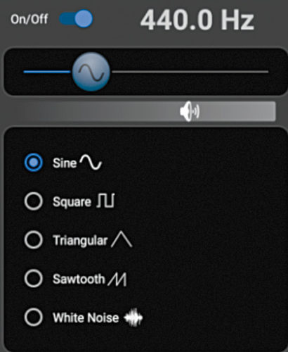 440Hz sinewave signal 