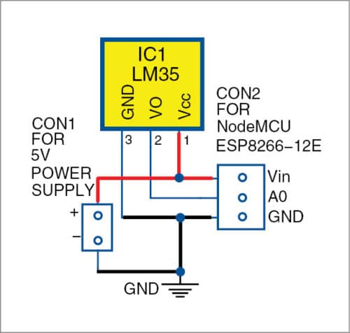  Circuit diagram of temperature monitoring system