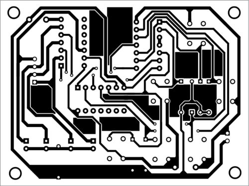 Actual-size PCB layout of joystick for robot