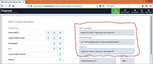 MQTT credentials 