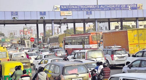 Traffic jams at toll plazas are common since majority of people pay the toll with cash 