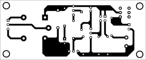  Actual-size PCB layout of automatic IR faucet controller