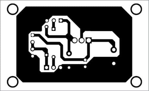 Actual-size PCB layout of obstacle-avoidance robot