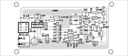 Components layout for the PCB