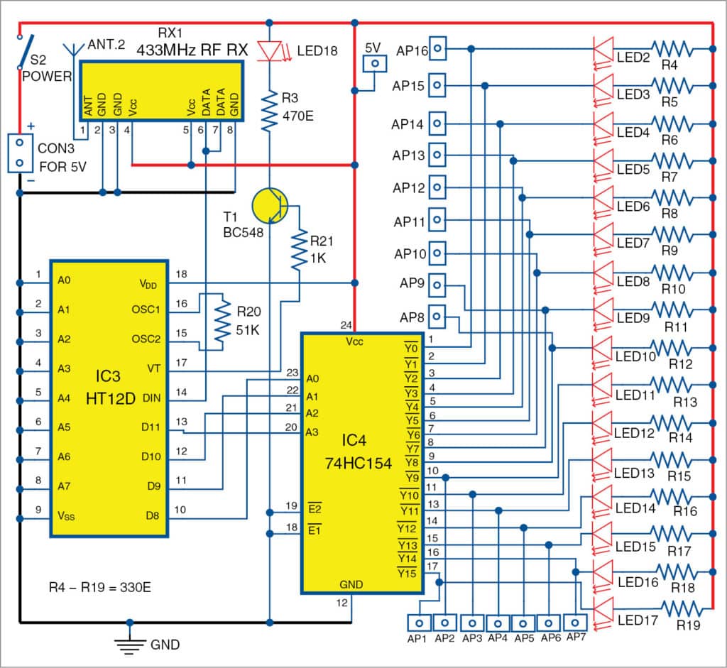 HT12D Receiver Circuit Diagram