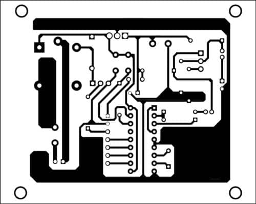  Actual-size PCB layout of automatic food dispenser