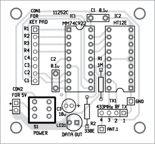 Components layout for the PCB shown in Fig. 4