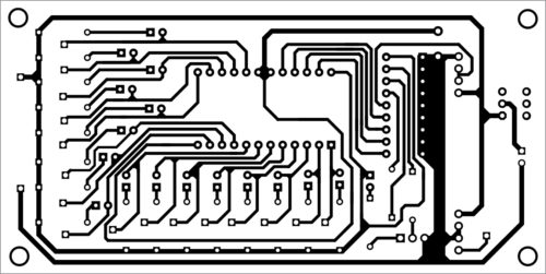 Actual-size PCB layout of receiver circuit